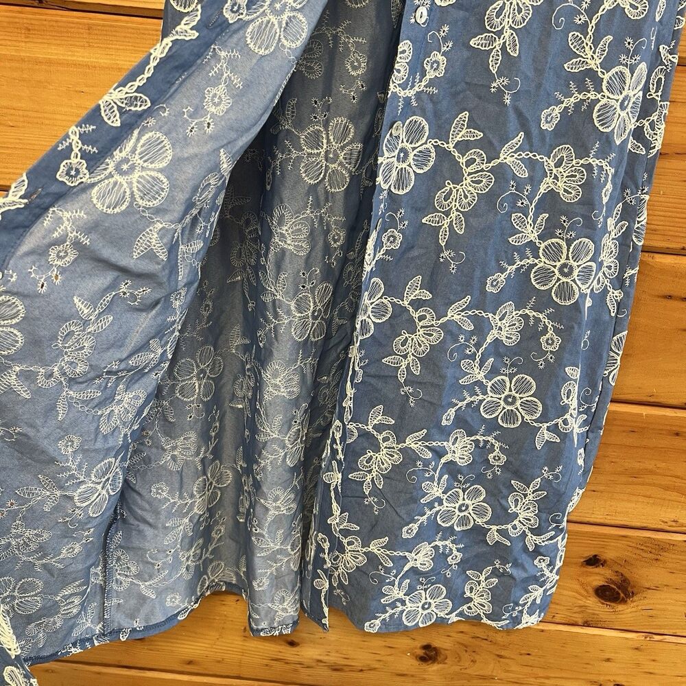 LA PICCOLA CREATIVA Made In Italy Short Sleeve Embroidered Maxi Dress SZ XL NWT - Picture 4 of 5